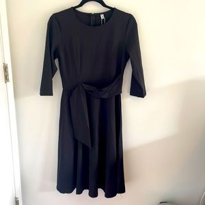 Little black dress with belt accent